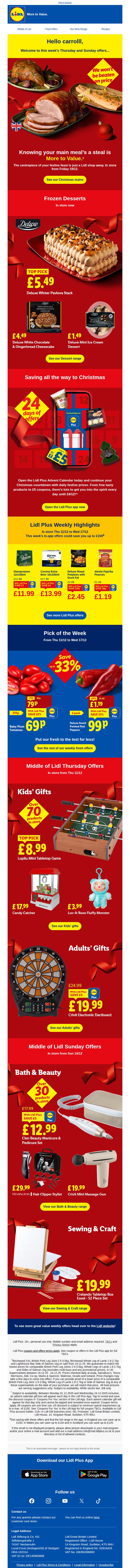 9. Lidl - UK : Delicious value for the main event! 🧑‍🎄