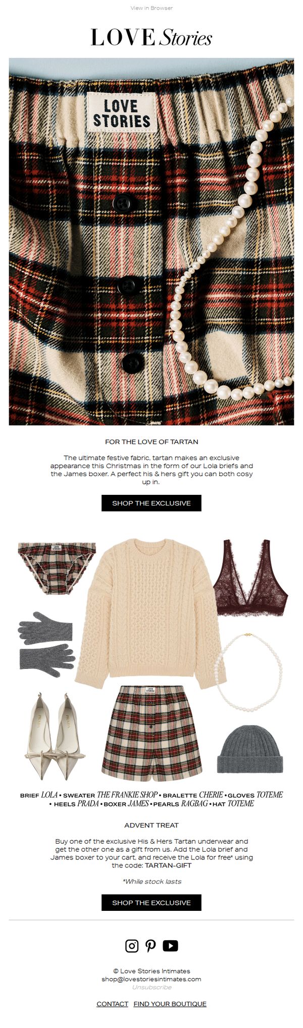 8. Love Stories - NL: His & Hers Tartan underwear