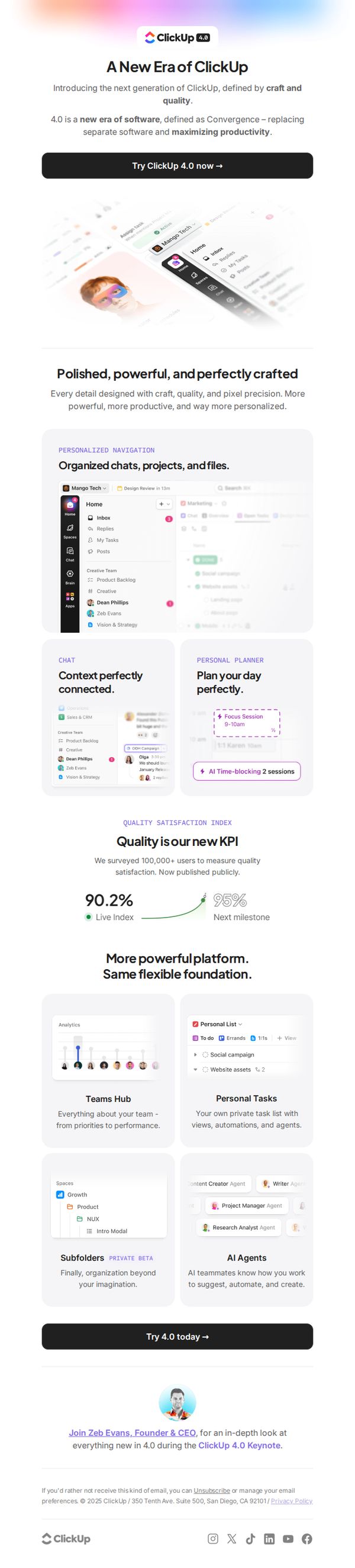 7. Meet ClickUp 4.0, a new era of craft, quality, and convergence