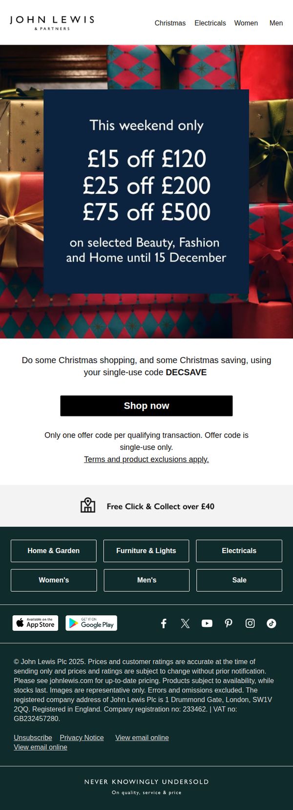 10. Waitrose: Save up to £75 – only until Monday
