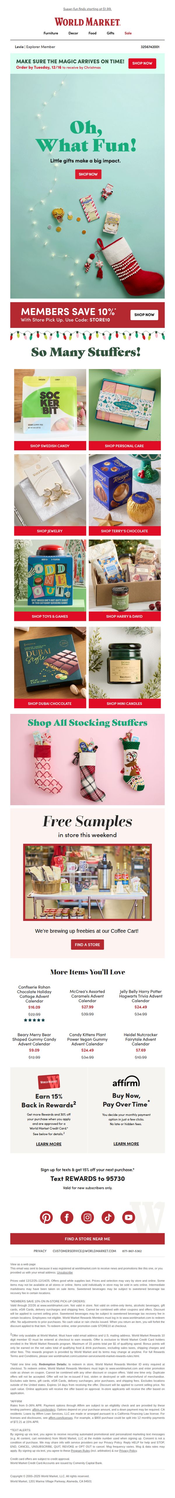 10. World Market: Stocking Stuffer Central 🍬🍫💝