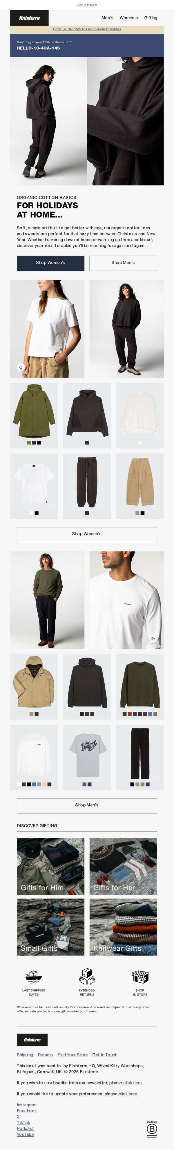 9. For Holidays At Home: Organic Cotton Sweats