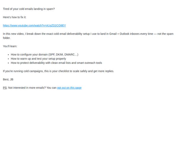 9. cold email deliverability