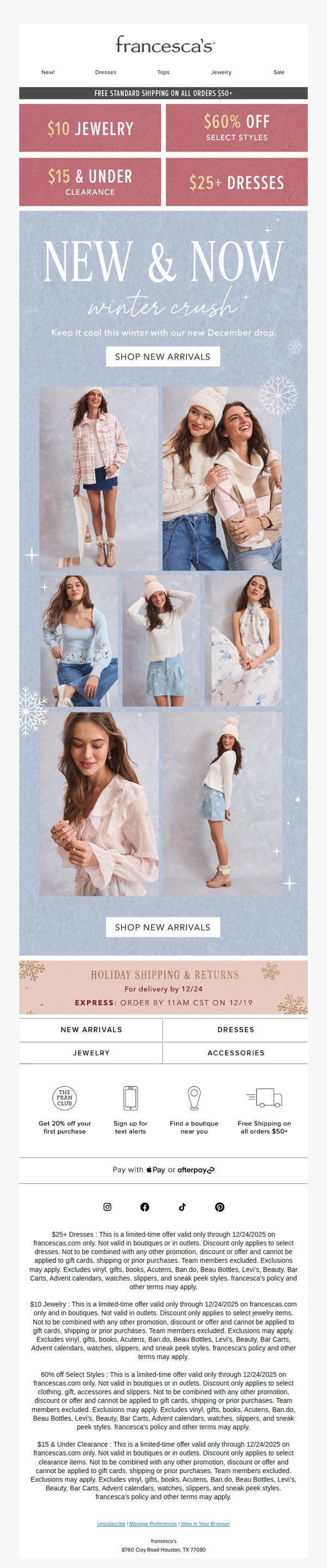 6. francesca's: Fresh Fits Just Landed 😍 + 60% off Select Styles