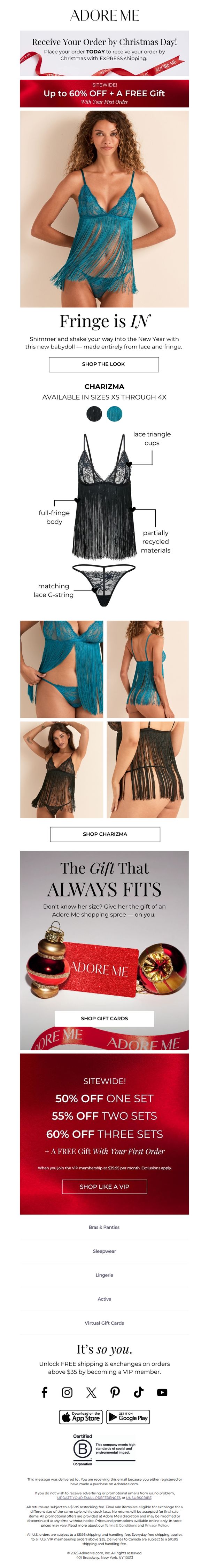 8. Adore Me: New Year's Eve: Lingerie & Fringe ✨