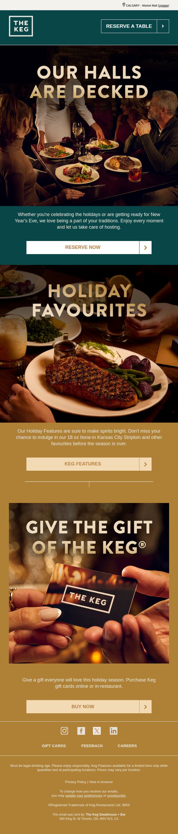 9. The Keg Steakhouse + Bar : Add some sparkle to your celebrations
