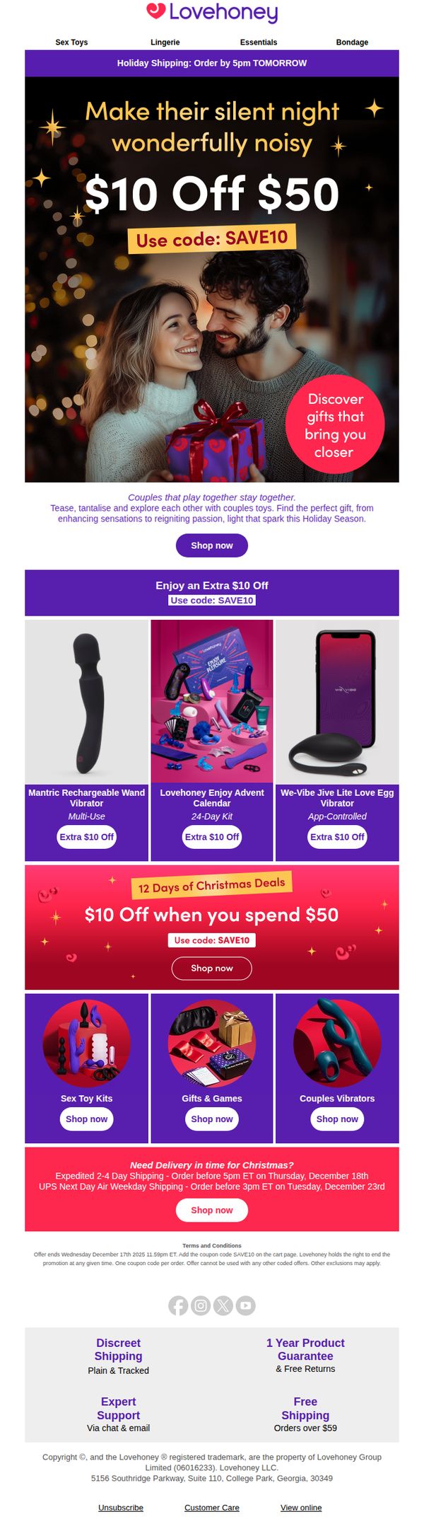 9. Lovehoney: [Click me] $10 OFF + Couples Gifting made easy 🎁