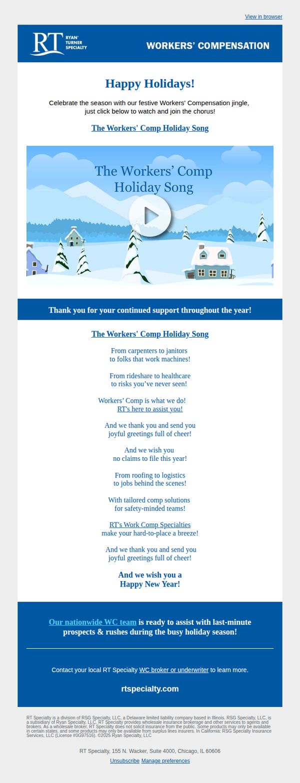 10. RT Specialty: FINALLY! A Workers' Comp Holiday Song ♫ 