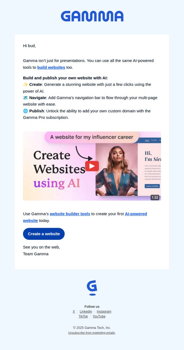 7. Build AI-powered websites