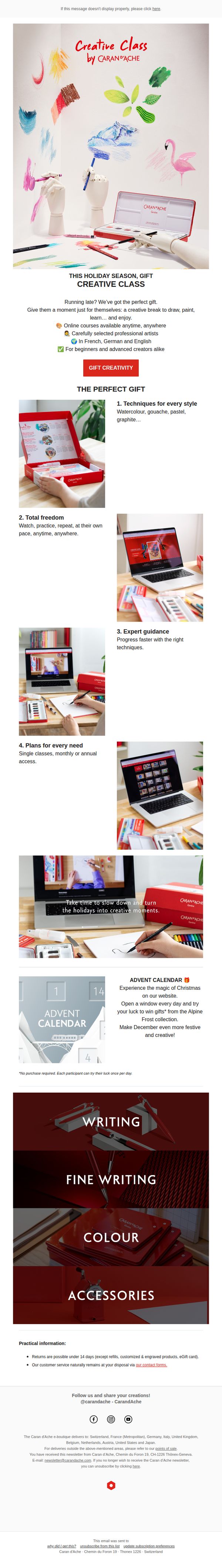 10. Caran d'Ache: The last-minute creative gift 🎁🎨