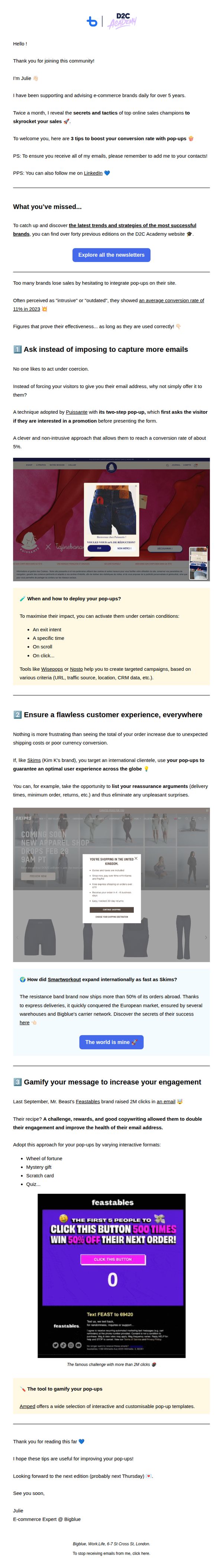 7. Welcome to the D2C Academy,   🎓 - Unveil the secrets of e-commerce champions!