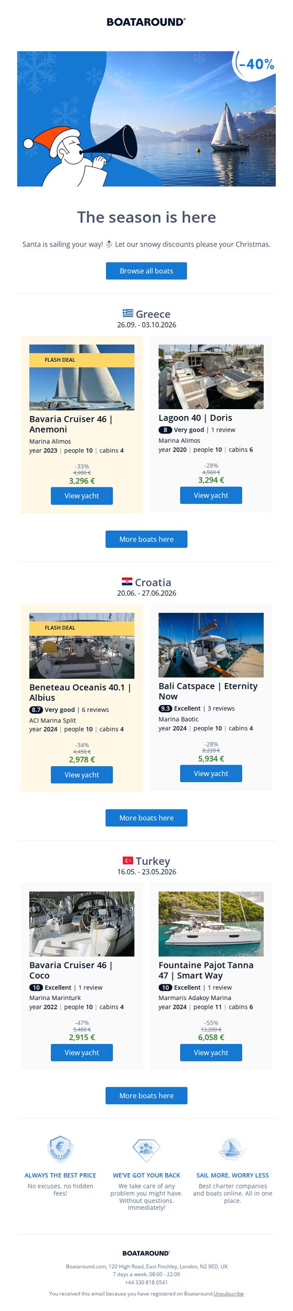 10. Christmas is around the corner! ⛵ Don't let our Christmas deals sail away!