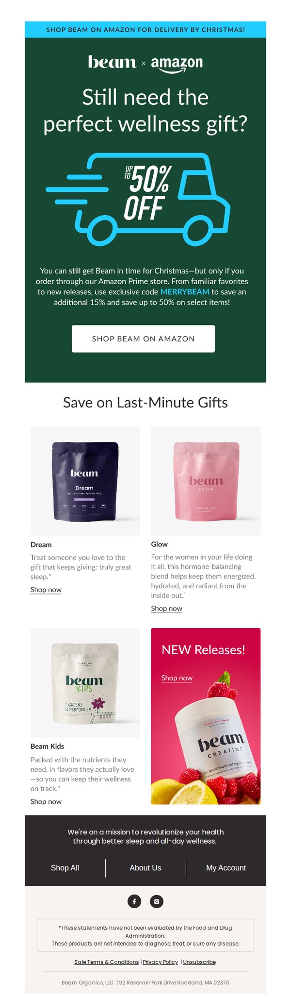 7. beam: Inside: up to 50% off Beam on Amazon