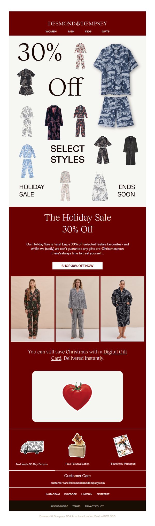 9. Desmond and Dempsey: The Holiday Sale 30% Off is here