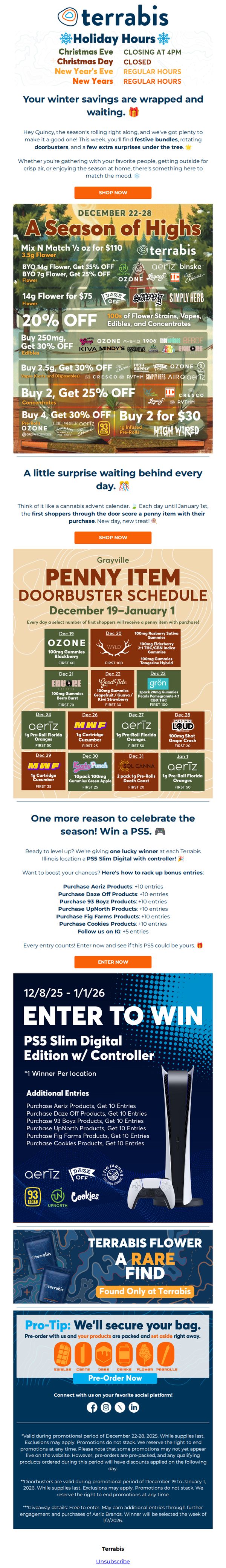 7. Terrabis: More cheer, less spend! Holiday deals are in. 🎄