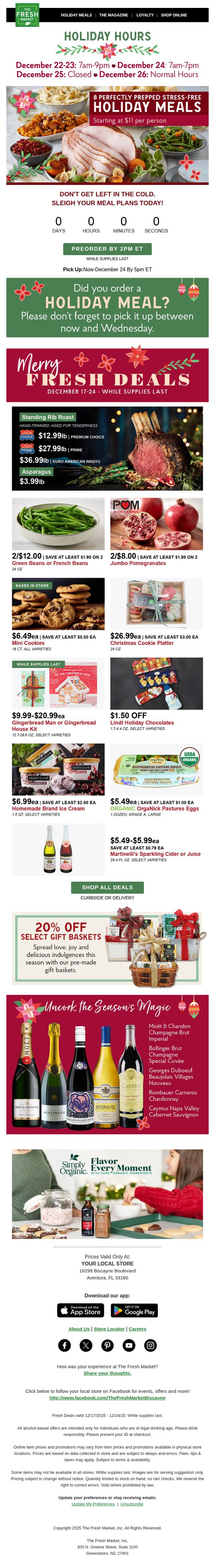8. Unwrap fresh finds & final day to order your Holiday Meal