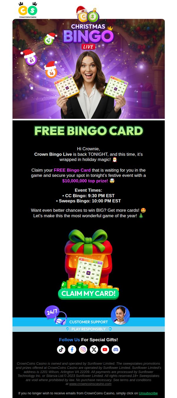 7. Claim Your FREE Bingo Card! 🎁🎟️