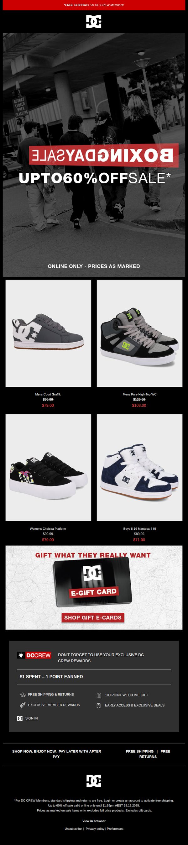 9. DC Shoes: Up to 60% Off* - Boxing Day Just Hit 🔥