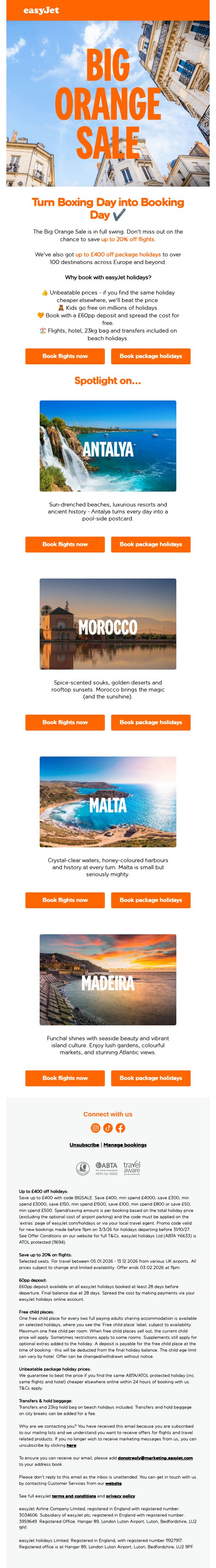 8. easyJet: Turn Boxing Day into Booking Day ✔️