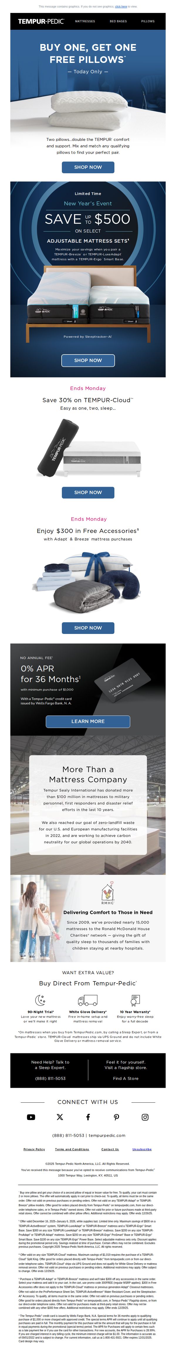 10. Tempur-Pedic - US: One Day Only — BOGO pillows