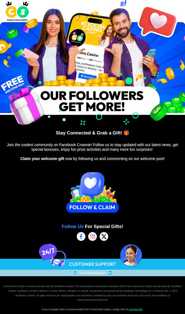 8. Claim Your Free Social Welcome Bonus 🎁