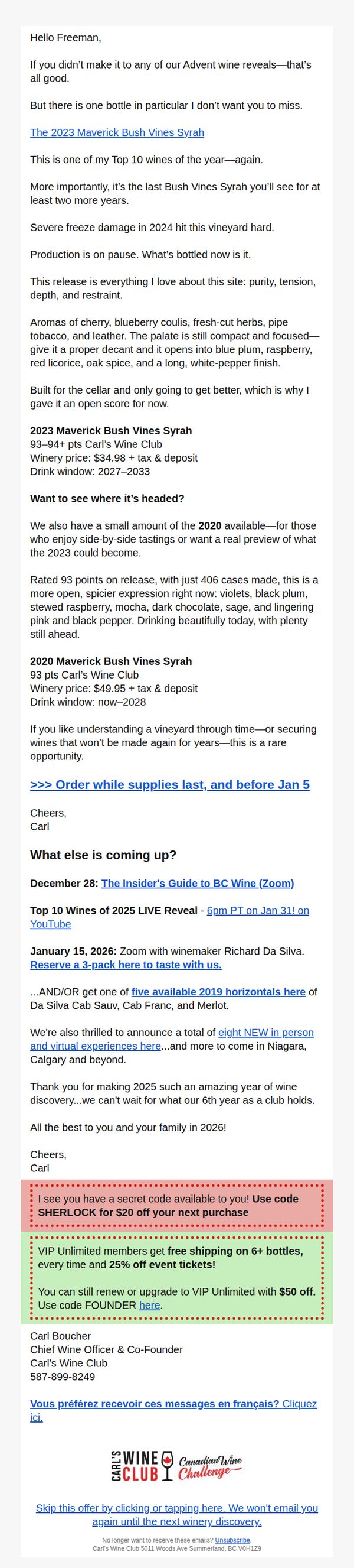 Carl's Wine Club 