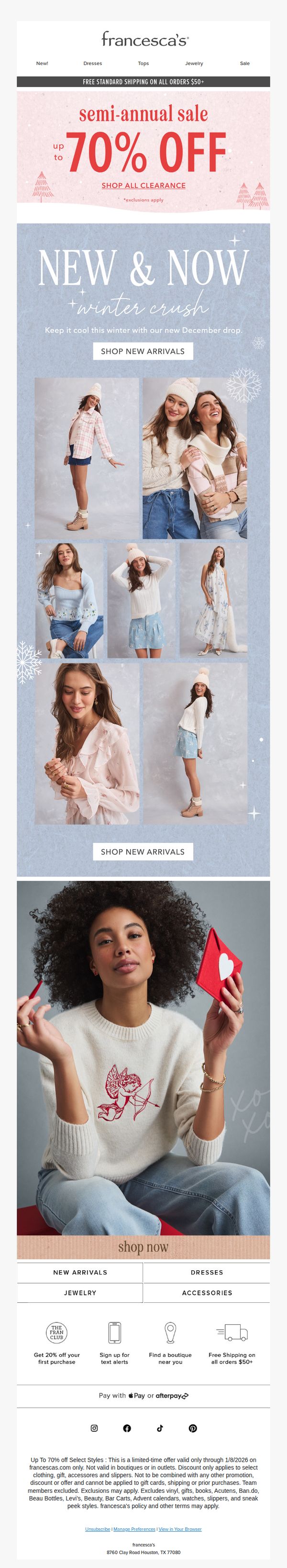 8. francesca's: New Arrivals + Up to 70% Off? Yes, please! ✨