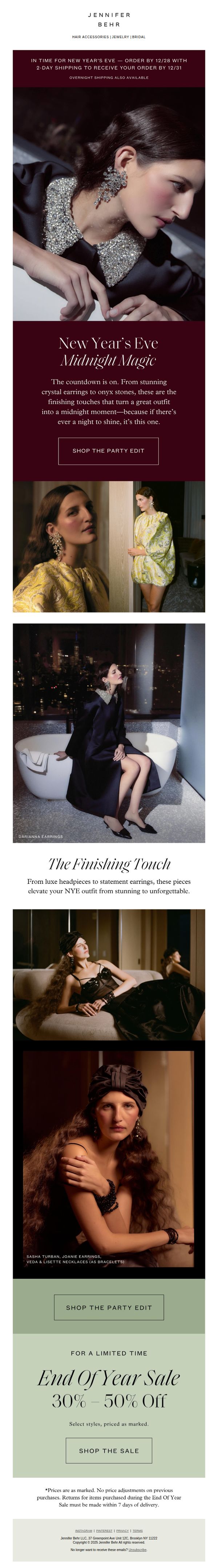 9. Jennifer Behr: In Time For New Year's Eve