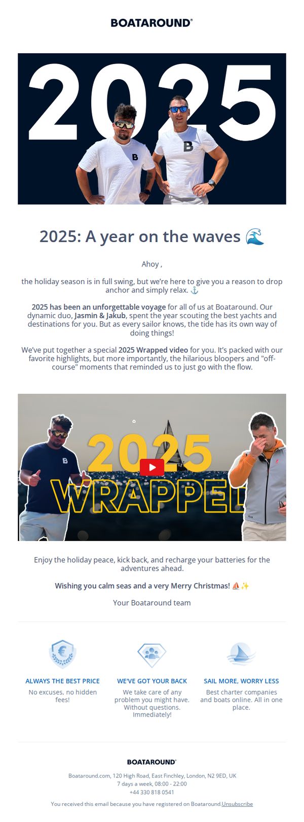 6. Your 2025 Boataround Wrapped is ready! 🔁