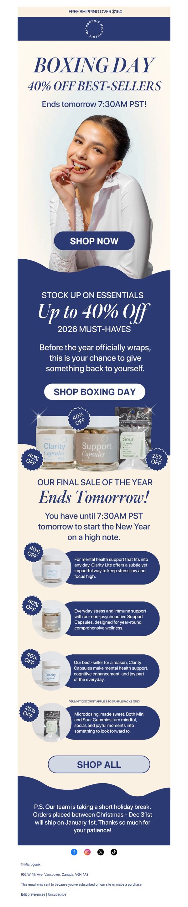 9. Microgenix: Final hours of Boxing Day savings! 🍄