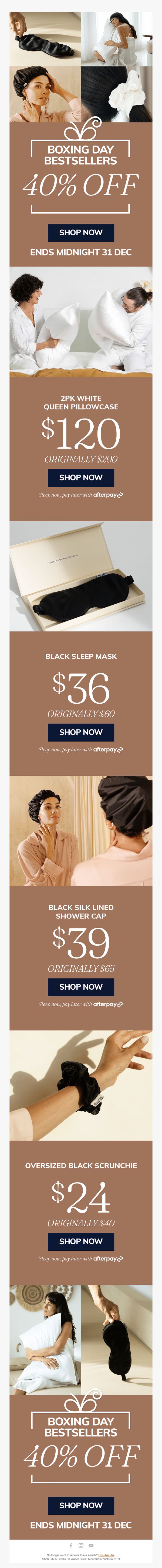 9. Shhh Silk: Boxing Day Sale – 40% OFF Bestsellers