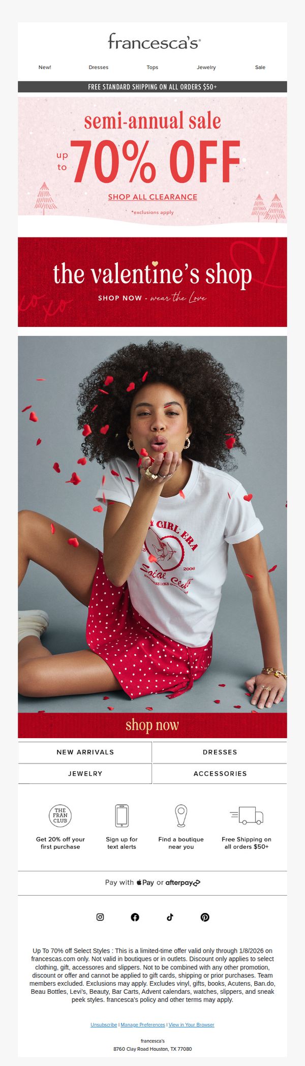 10. francesca's: Valentine's shop is OPEN 💋❤️