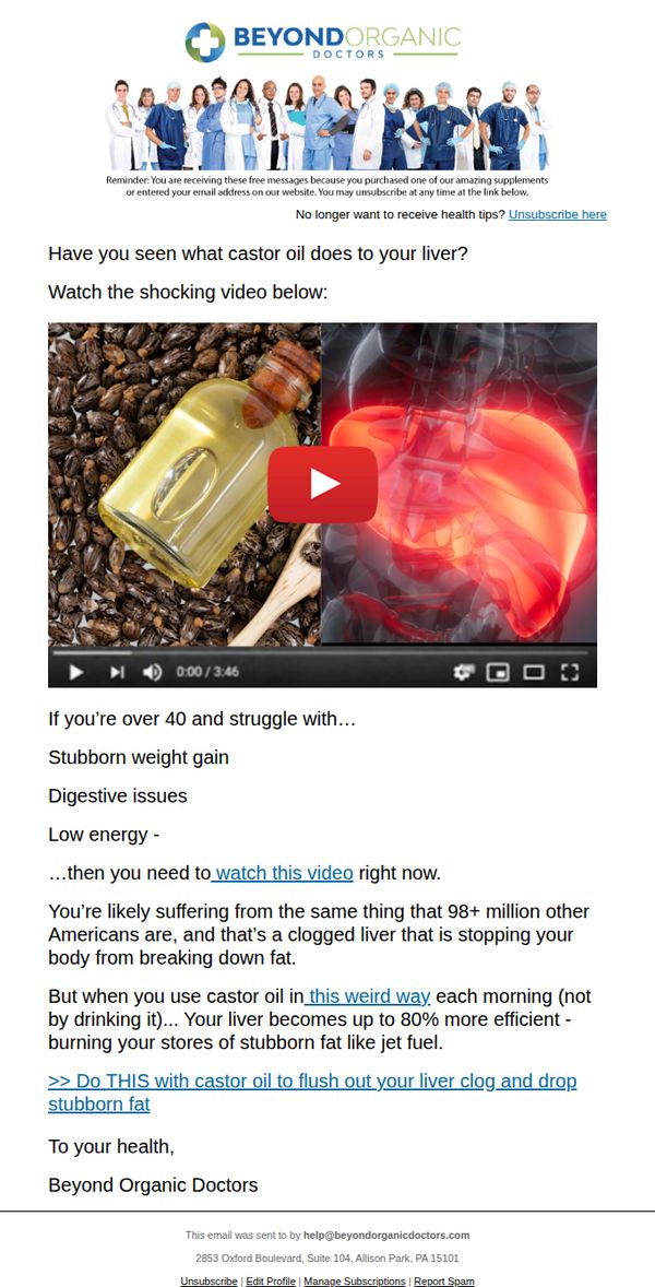 7. Beyond Organic Doctors: do THIS with castor oil to flush out your liver clog & drop belly fat