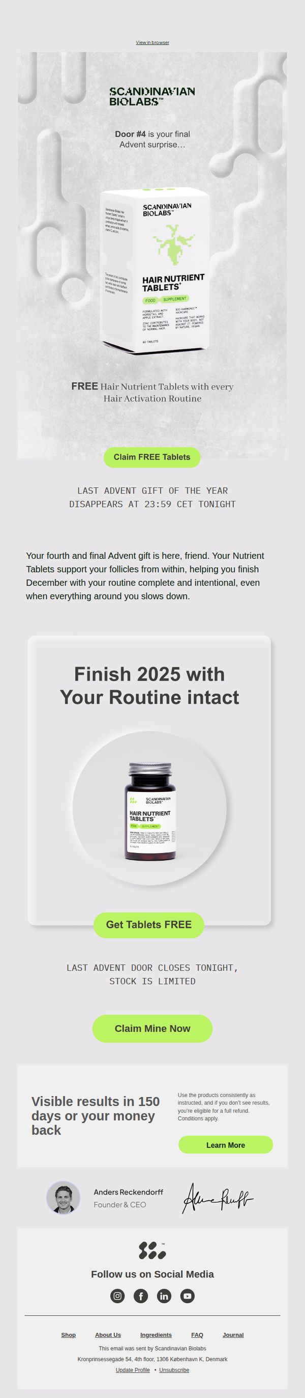 9. Scandinavian Biolabs - US: FREE Nutrient Tablets with Hair Nutrient Routine
