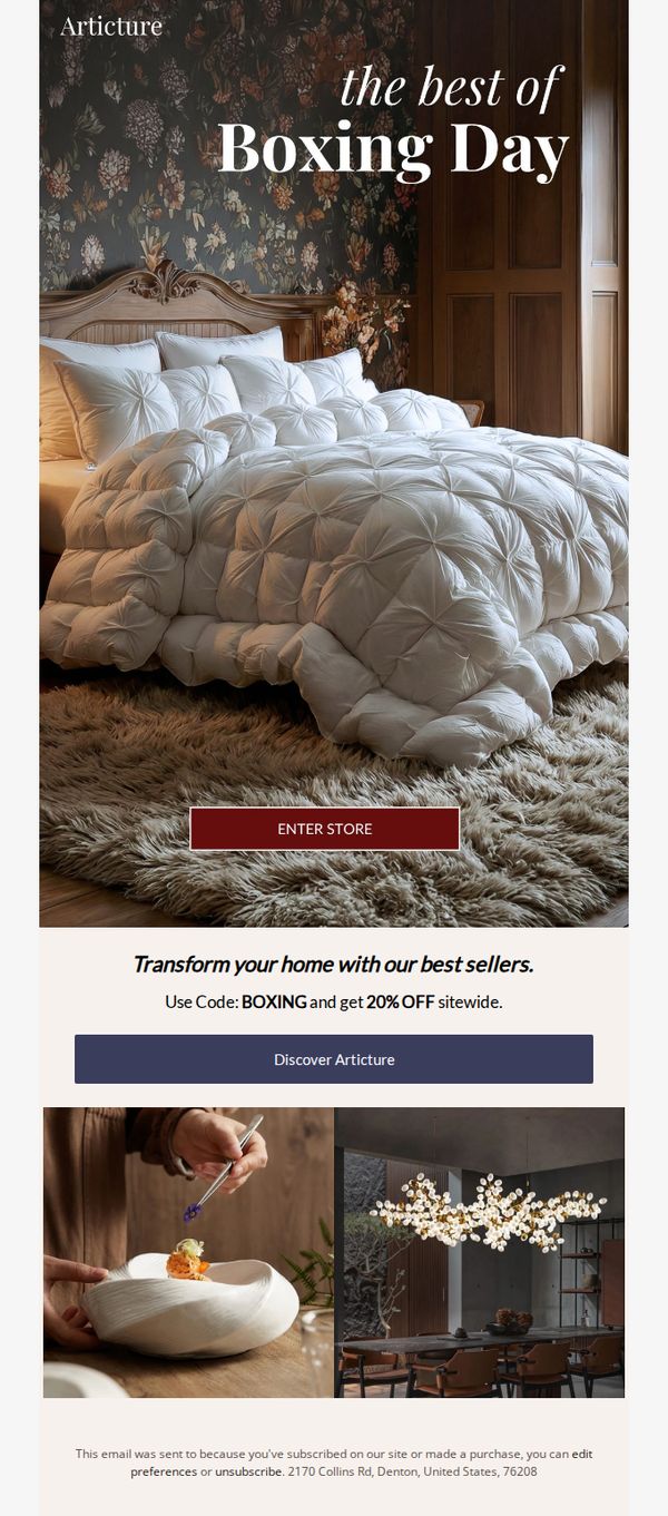 8. Articture: Best of Boxing Day Sale, ending soon