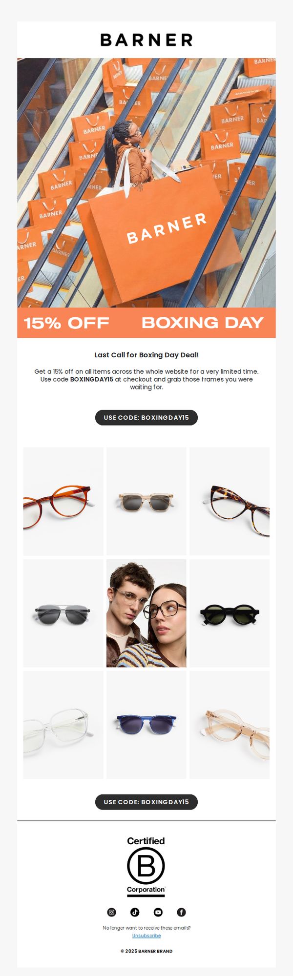 9. BARNER: Last Chance 15% off