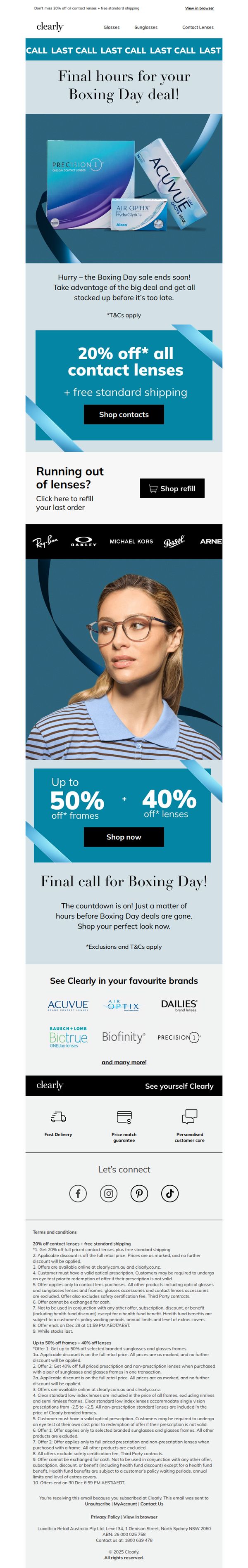 10. Clearly: LAST CHANCE FOR BOXING DAY DEALS!