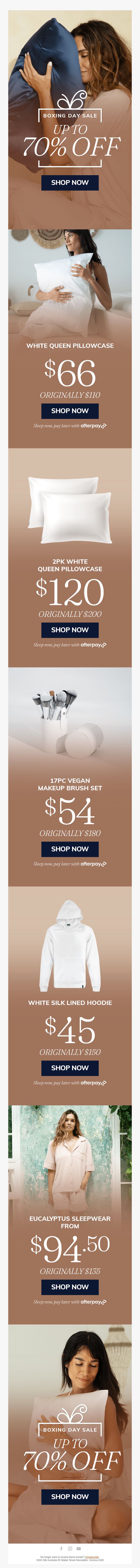7. Shhh Silk: Boxing Day Sale – UP TO 70% OFF