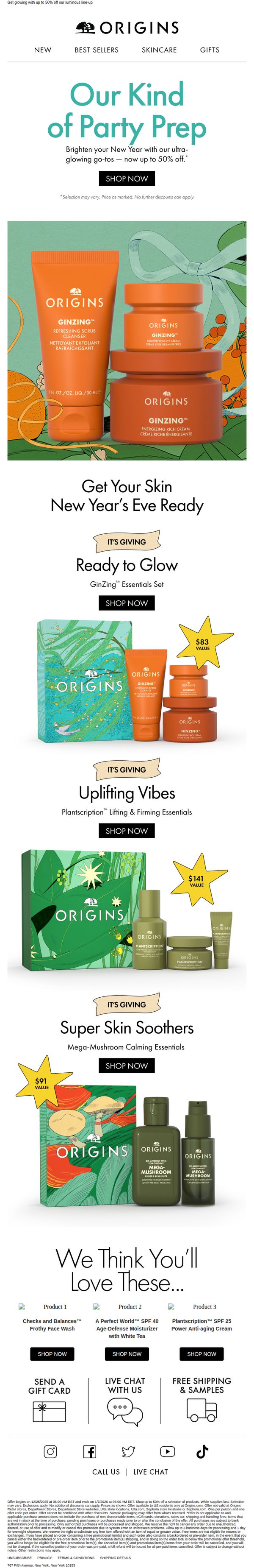 8. Origins: Radiant skin for New Year's Eve?
