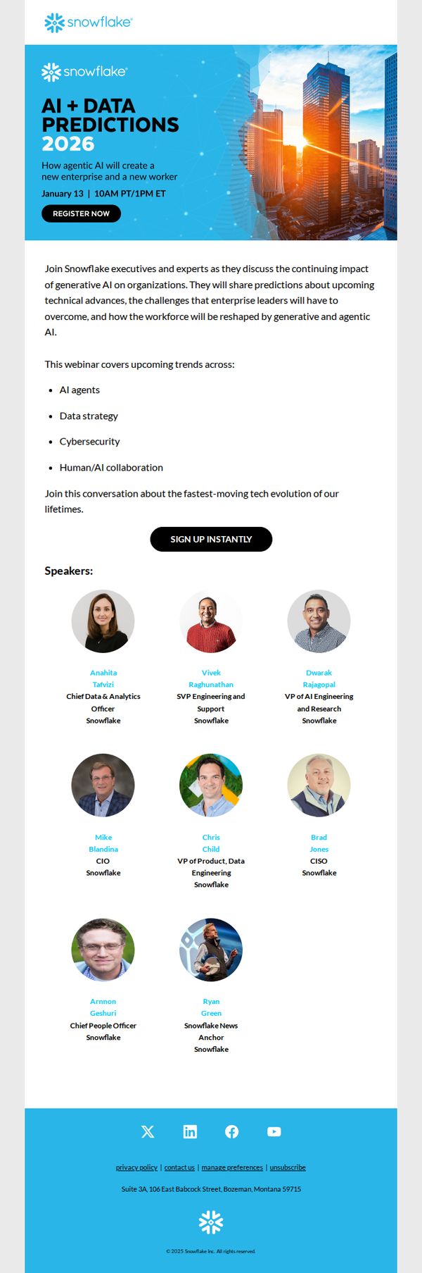 6. Snowflake: [Register Now] AI + Data Predictions for 2026