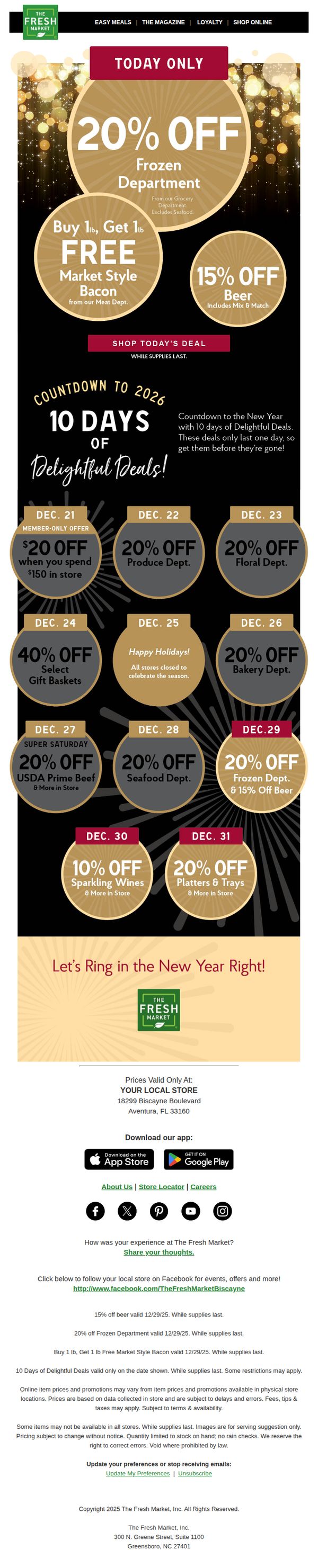 8. The Fresh Market: 20% off frozen favorites