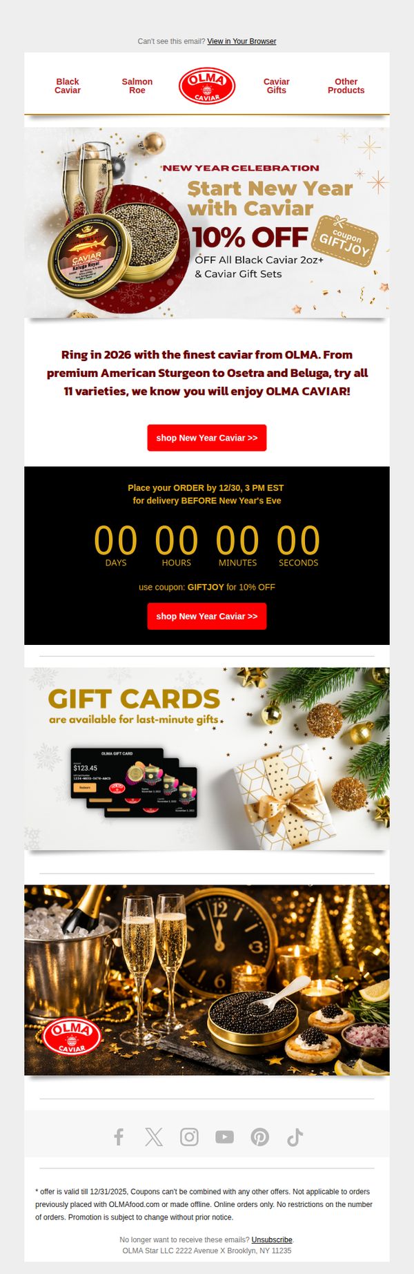 6. OLMA Caviar : ⏰ Final Hours to Order Caviar for New Year's Eve!