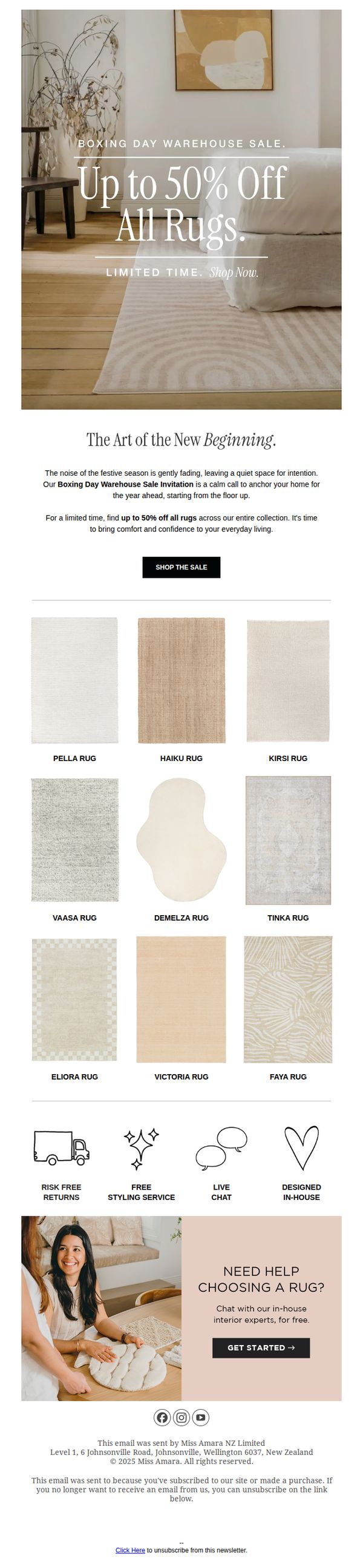 7. ✨ The Post-Holiday Reset: Up to 50% Off All Rugs