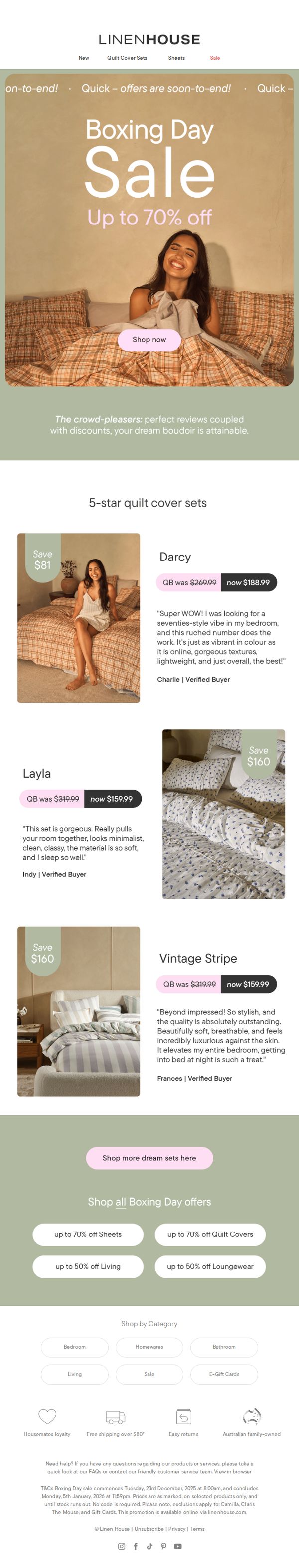 10. Linen House: BOXING DAY SALE: our best-rated quilt cover sets, this way ➜