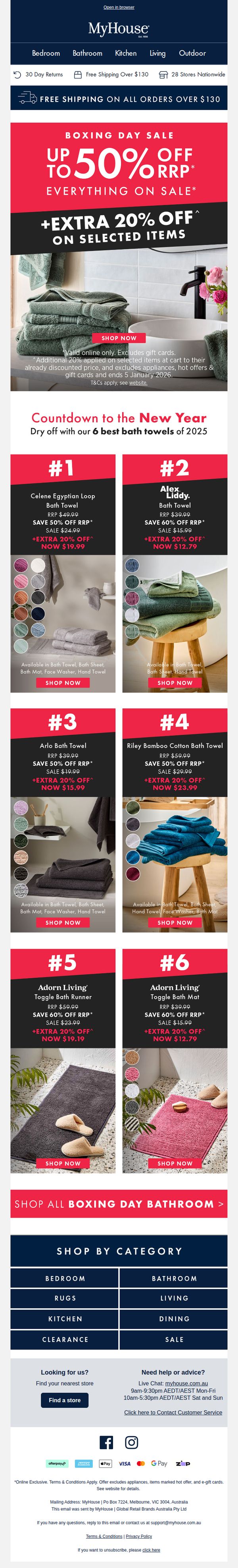 8. MyHouse: Most-Loved Bathroom Staples 🛁 Boxing Day Continues