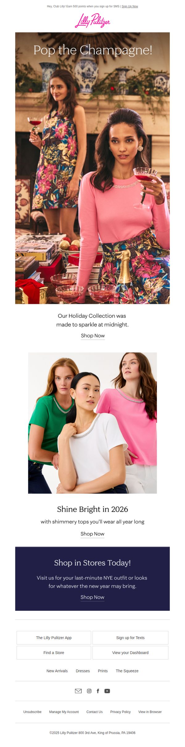 9. Lilly Pulitzer : On New Year's Eve, We Sparkle ✨