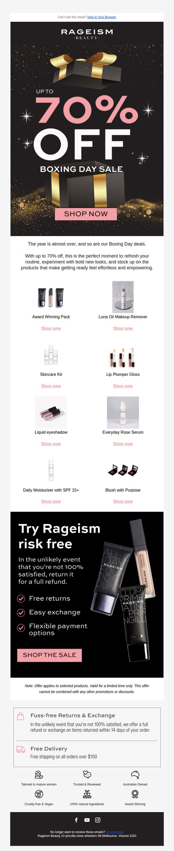 8. Rageism Beauty: ICYMI: Our biggest offer of the year
