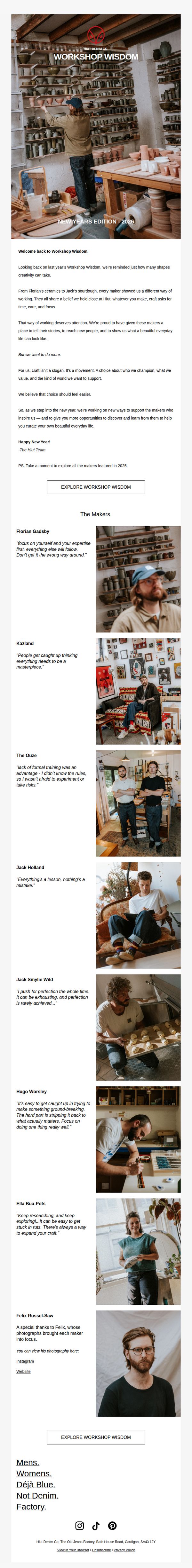 10. Hiut Denim : A Year of Makers. A New Year of Possibility.