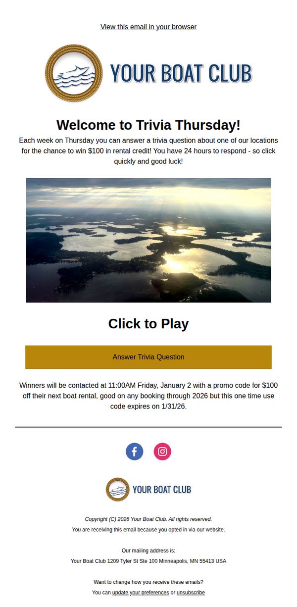 10. Trivia Thursday - Play and Win!