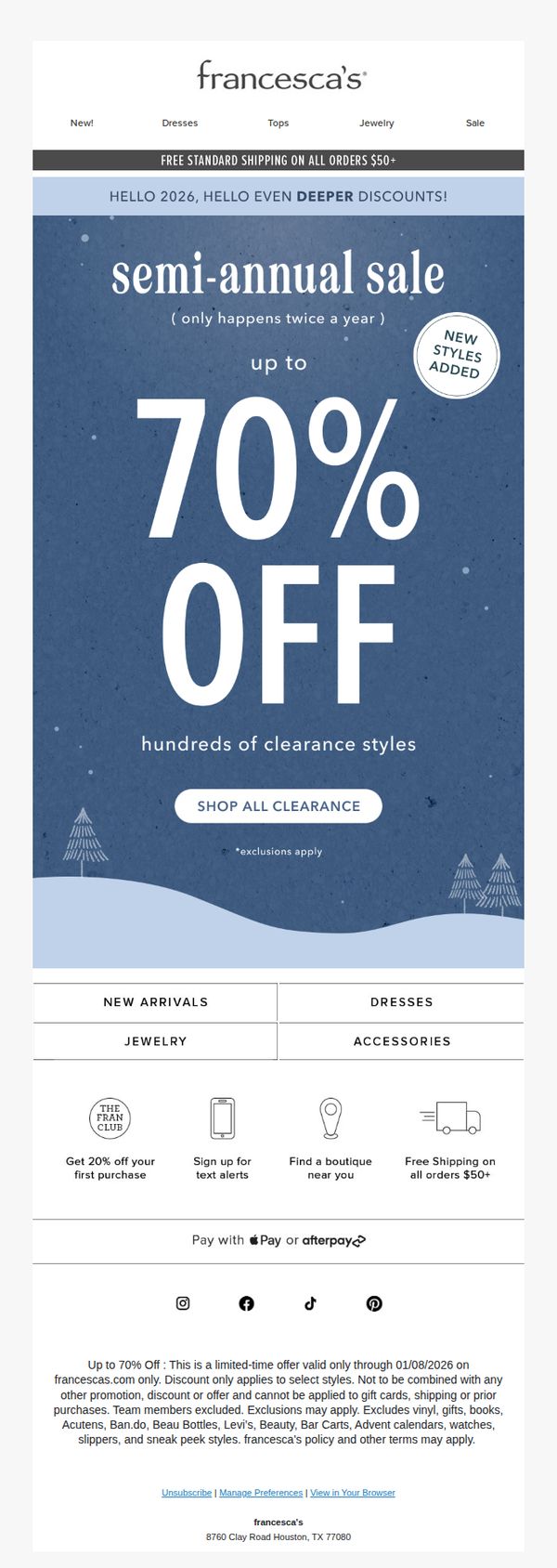 6. francesca's: New Markdowns Just Added to the Semi-Annual Sale 🔥